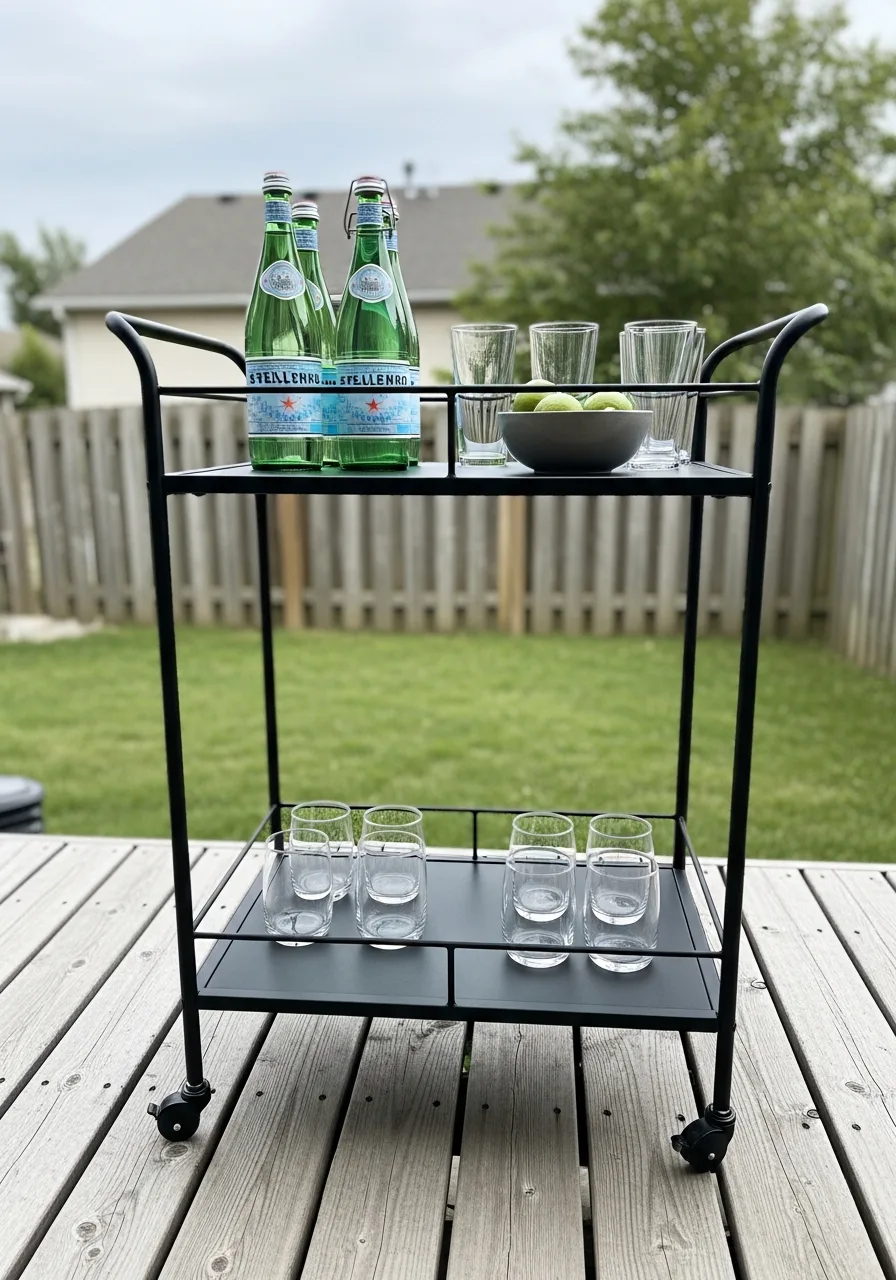 34. Rolling Bar Cart