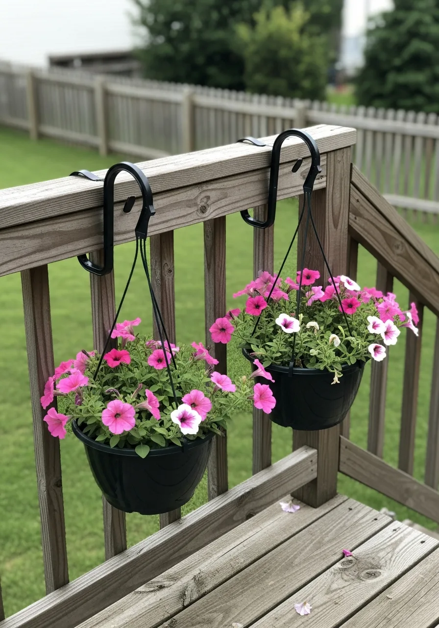 37. Shepherds Hook Planters