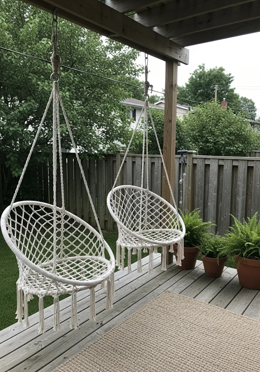 9. Hanging Macrame Chairs