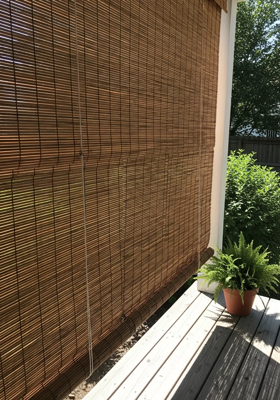 23. Bamboo Roll-Up Blinds
