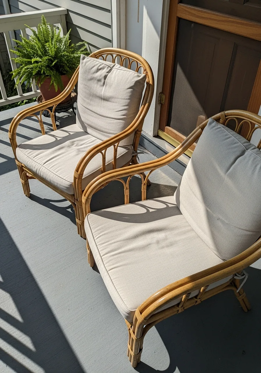 25. Rattan Armchairs