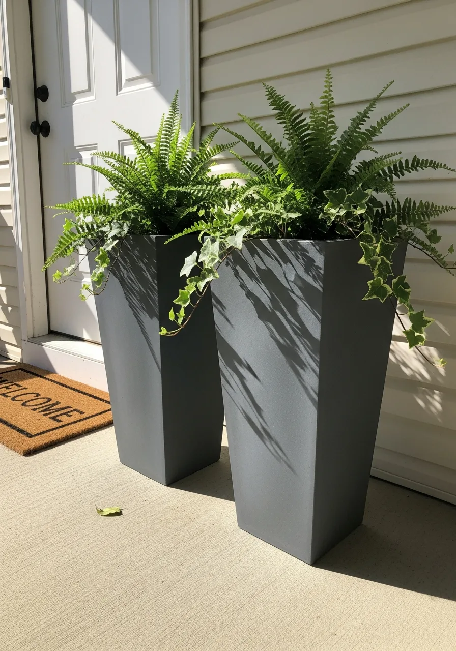 37. Tall Resin Planters