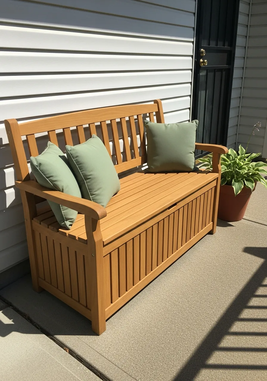 38. Wooden Storage Bench