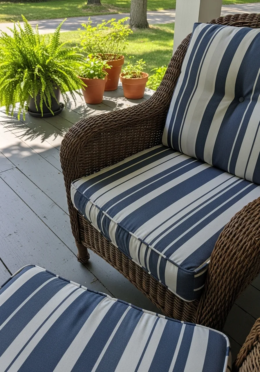 49. Striped Seat Cushions