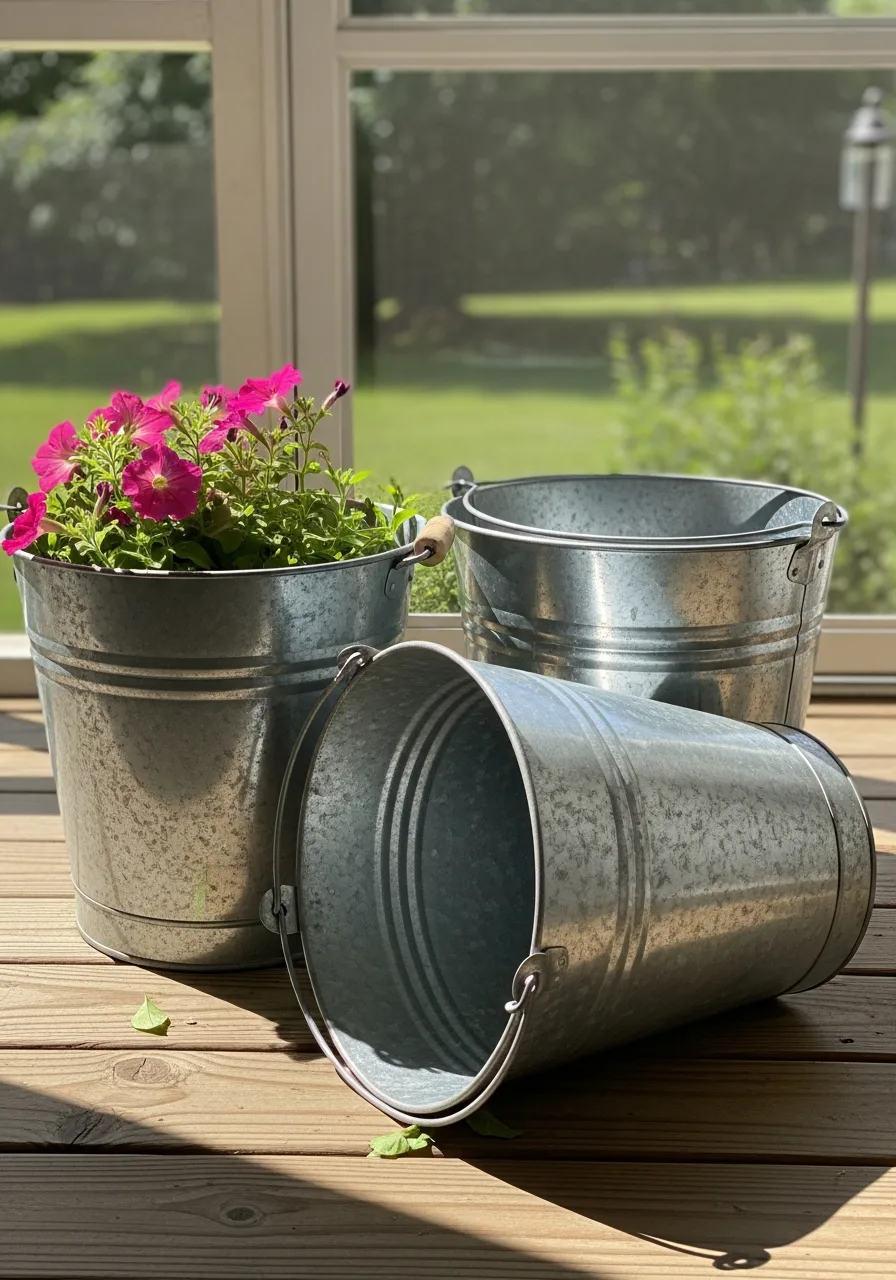 6. Galvanized Metal Buckets