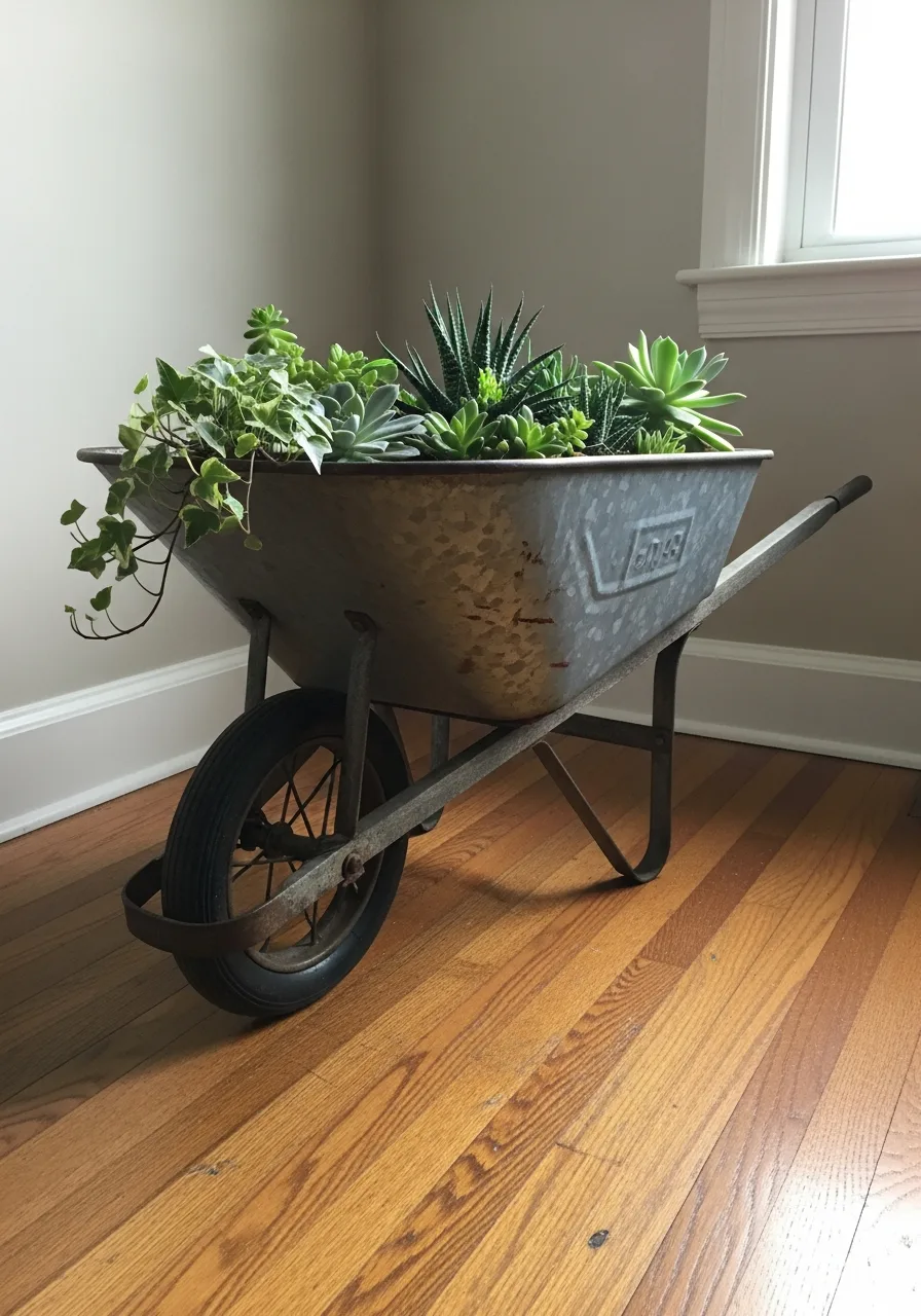 12. Vintage Metal Planter