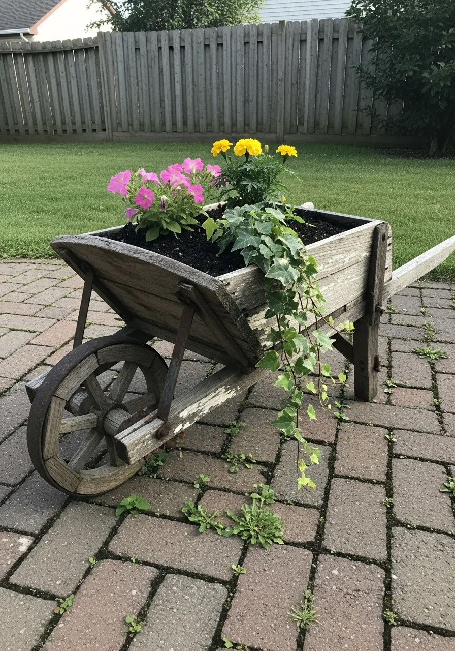 21. Patio Wheelbarrow Planter