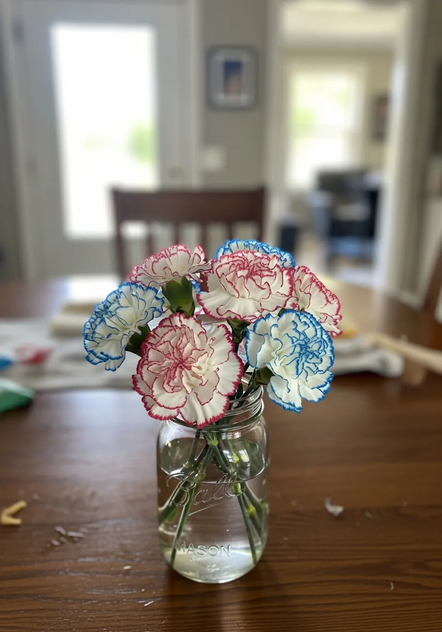 2. Dyed White Carnations