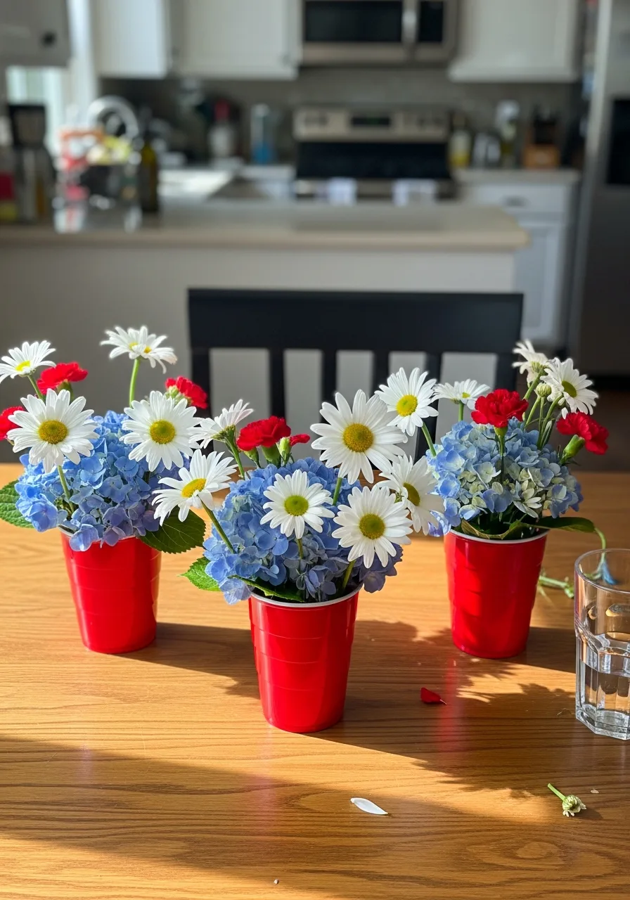 21. Red Cup Floral Vases