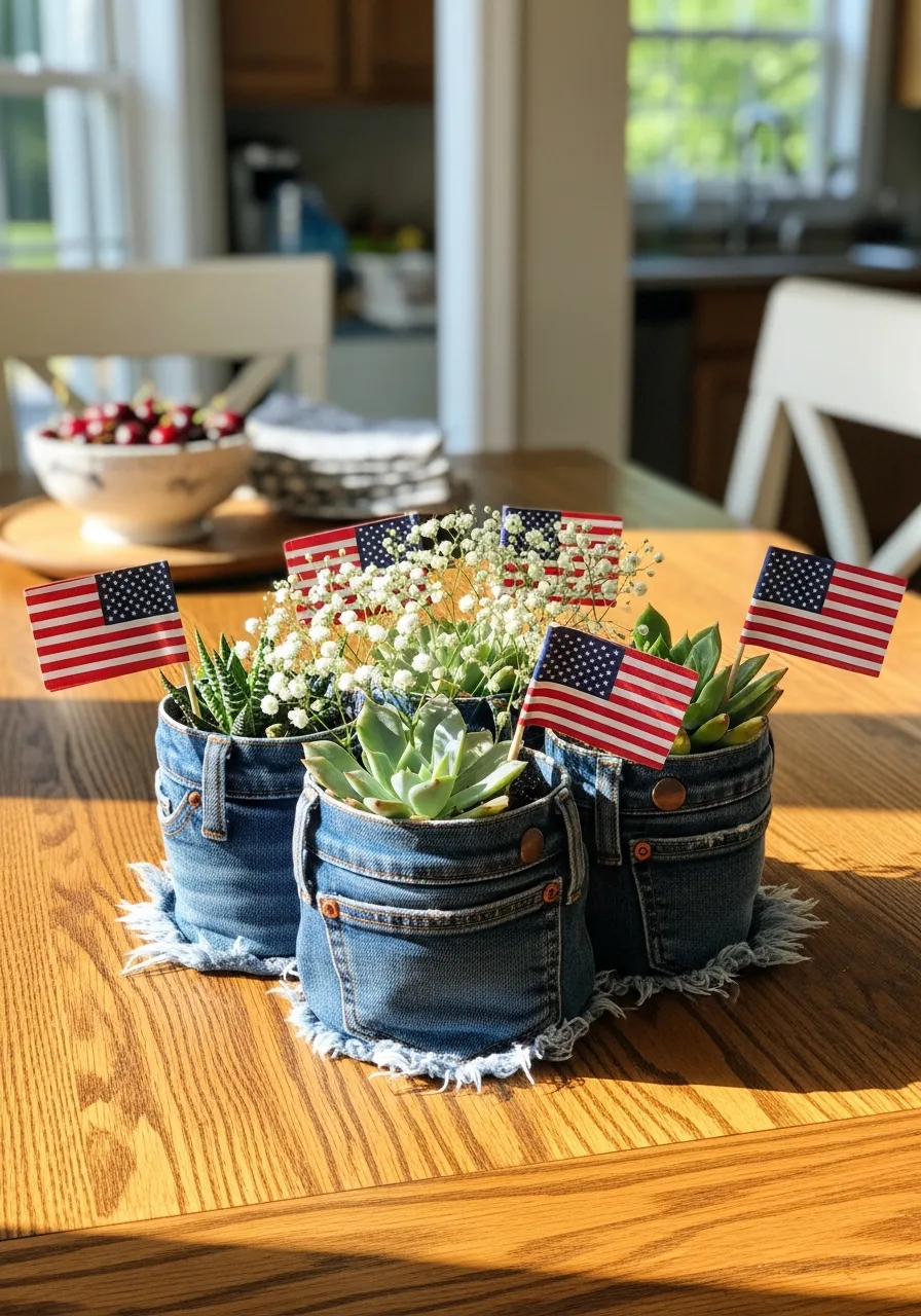 29. Denim Pocket Planters