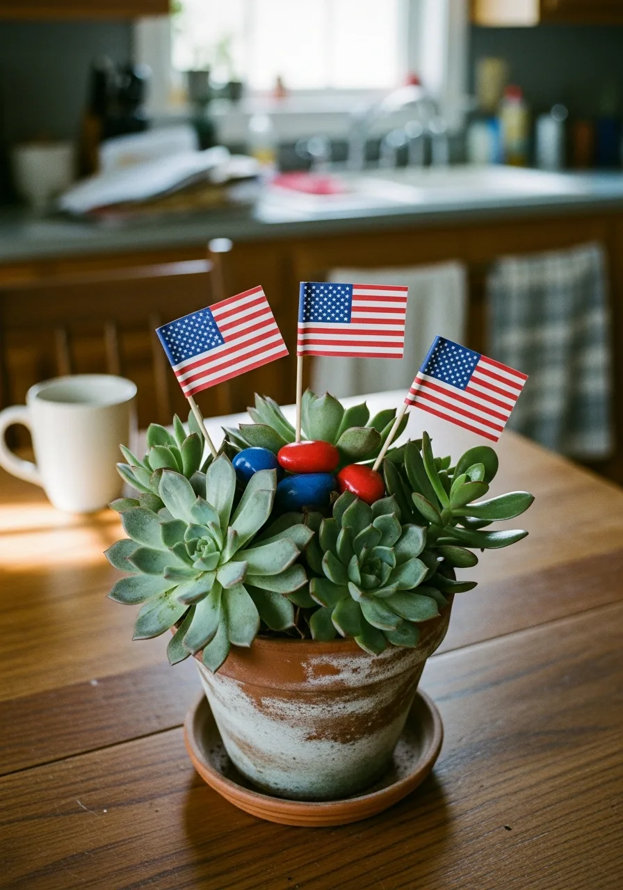 33. Patriotic Succulent Garden