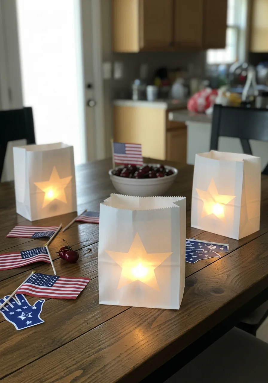 34. Star Cutout Bag Centerpieces