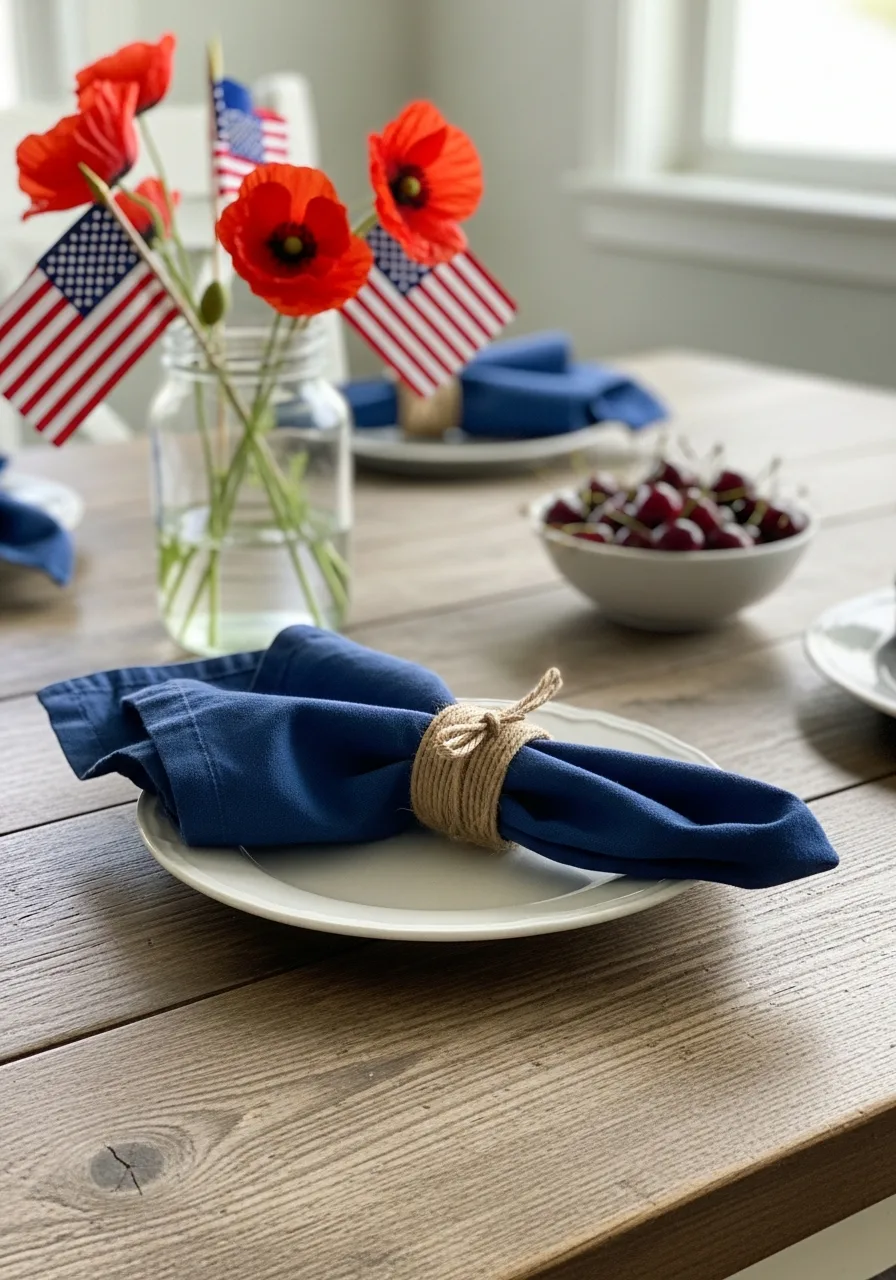 42. Patriotic Napkin Ring Decor
