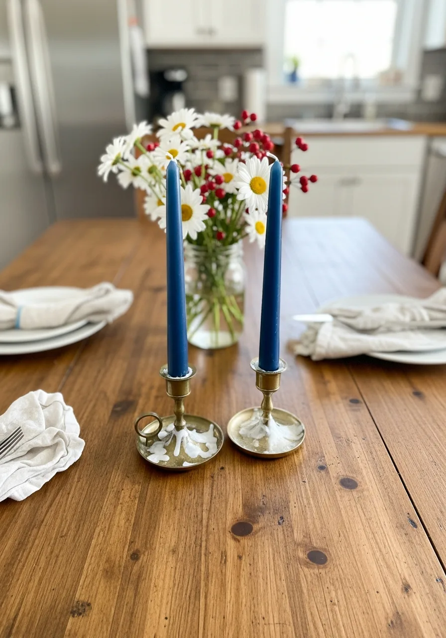 47. Blue Taper Candles