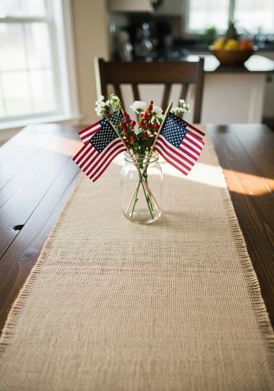 6. Burlap Table Runner