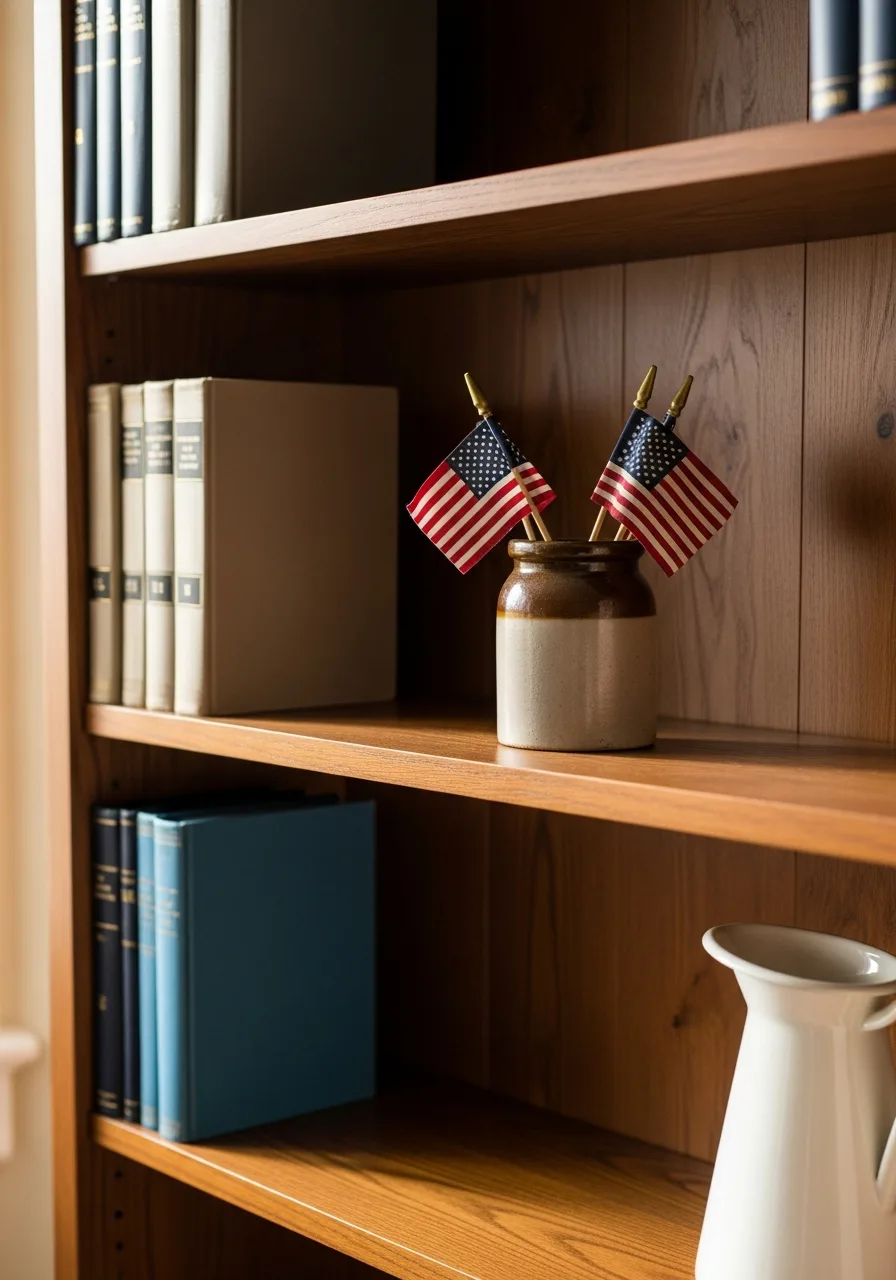 22. Patriotic Bookshelf Staging