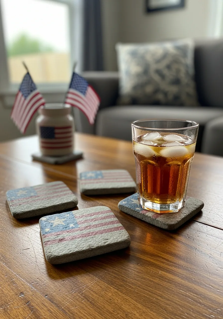 36. Patriotic Stone Coasters