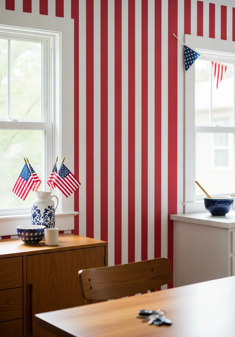 48. Red Stripe Peel Wallpaper