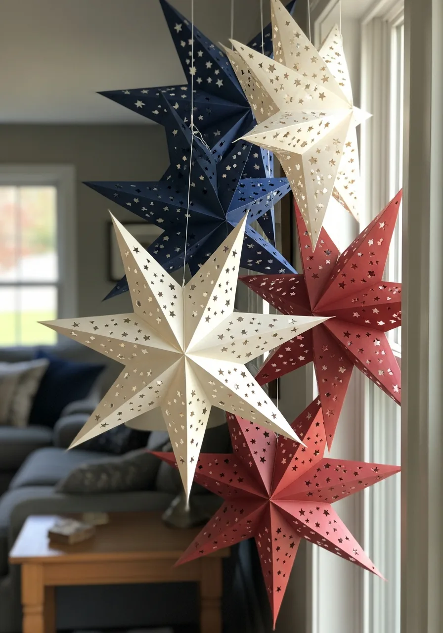 5. Hanging Paper Star Lanterns