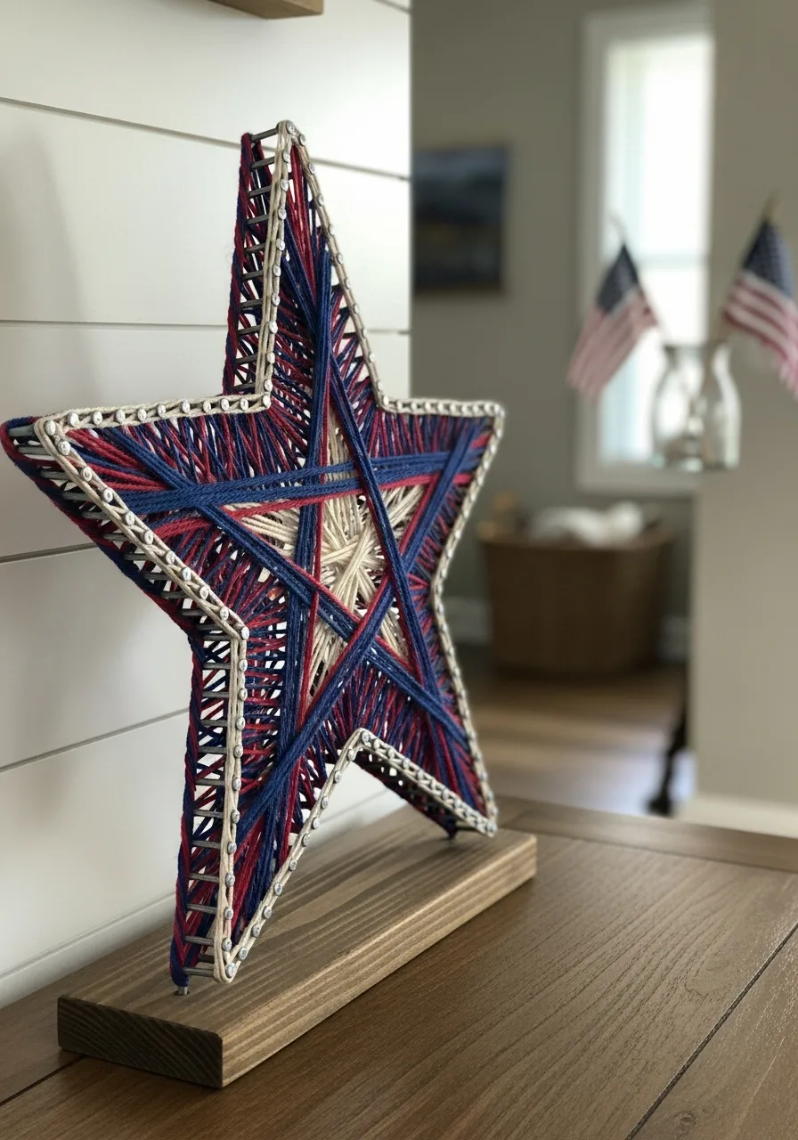 50. Star Shaped String Art