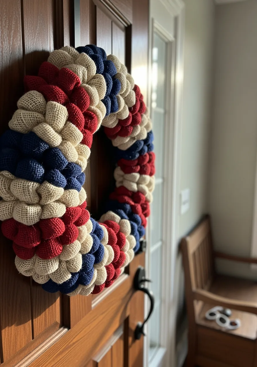 1. Red White Blue Burlap