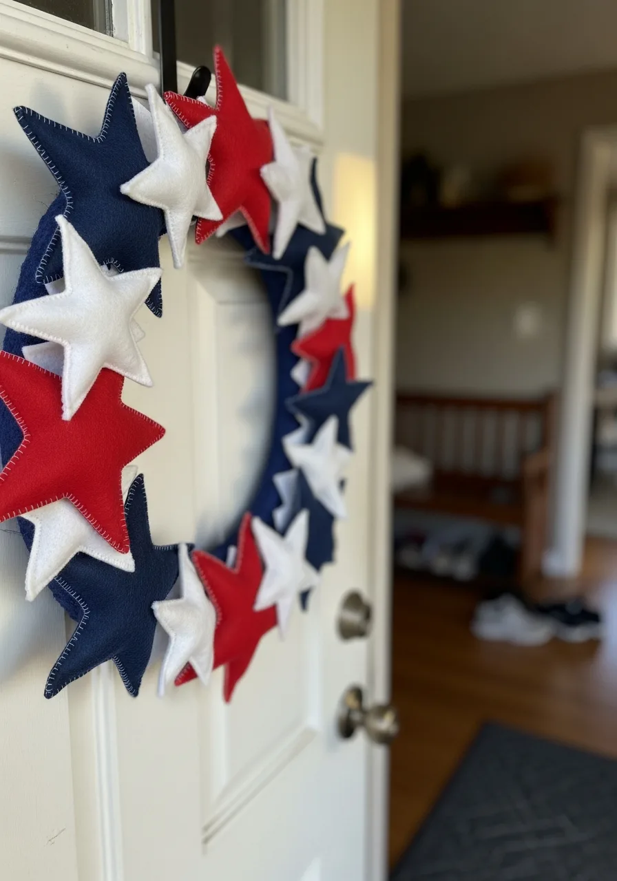 10. Felt Star Garland Wreath
