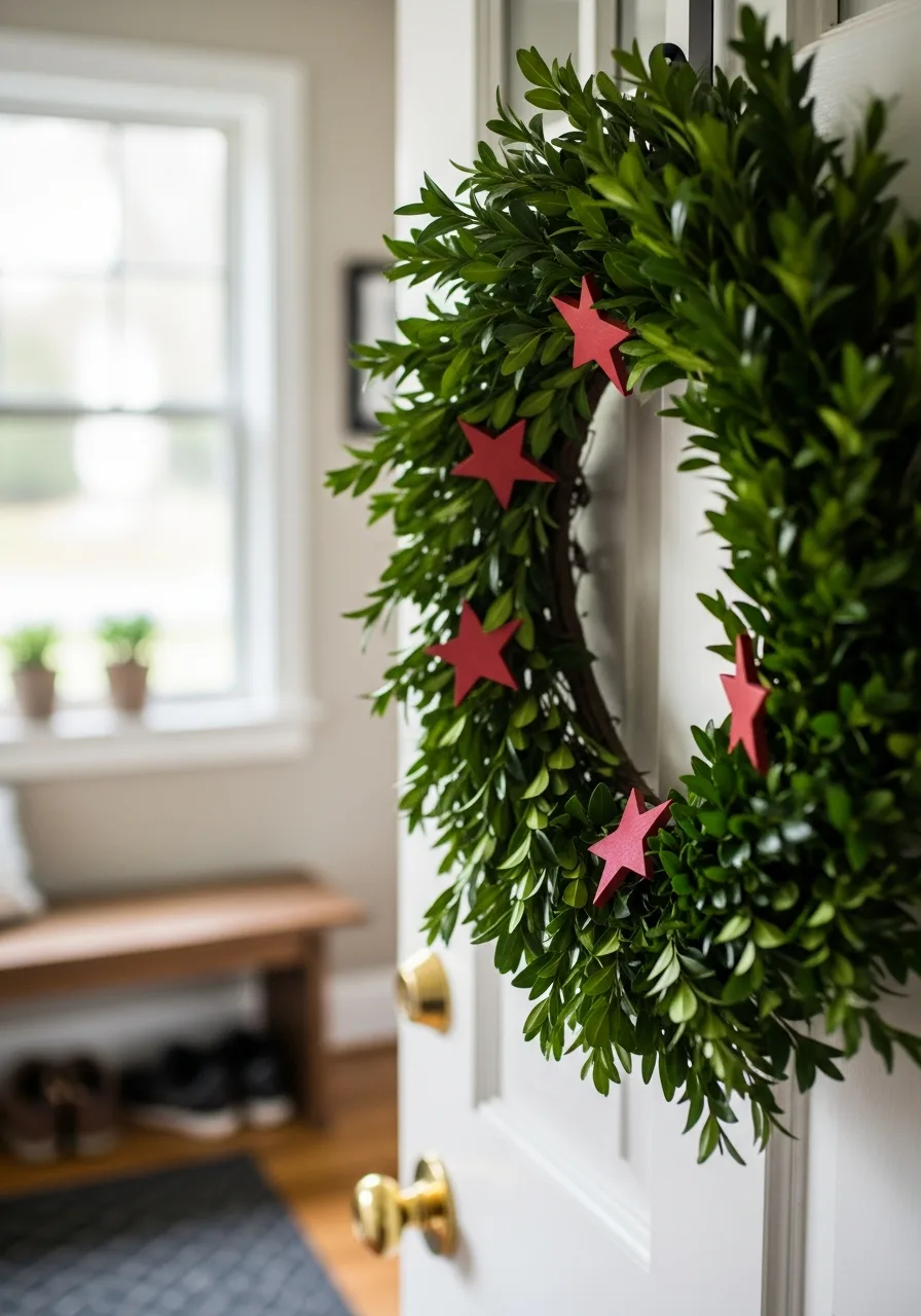 18. Boxwood with Red Stars