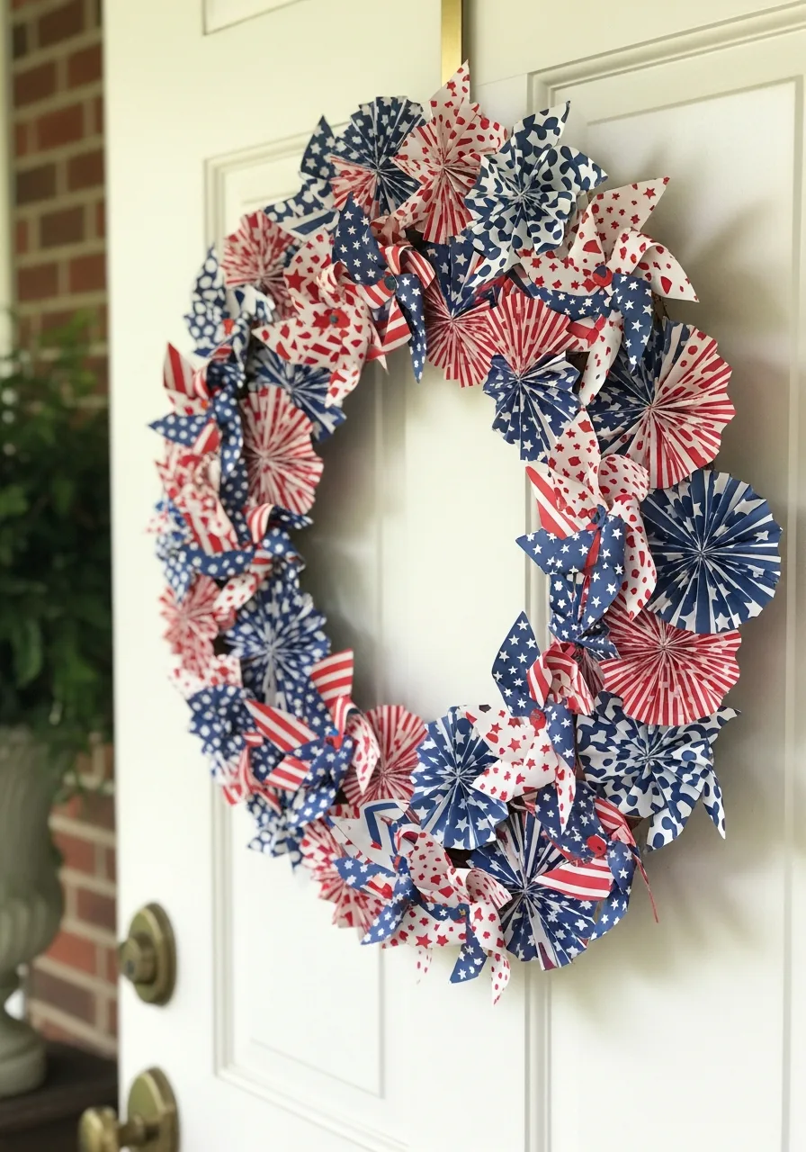 25. Pinwheel Paper Wreath