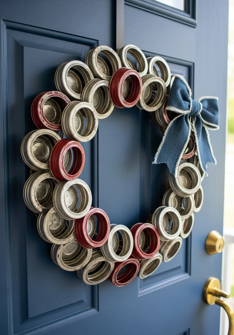 27. Mason Jar Lid Wreath