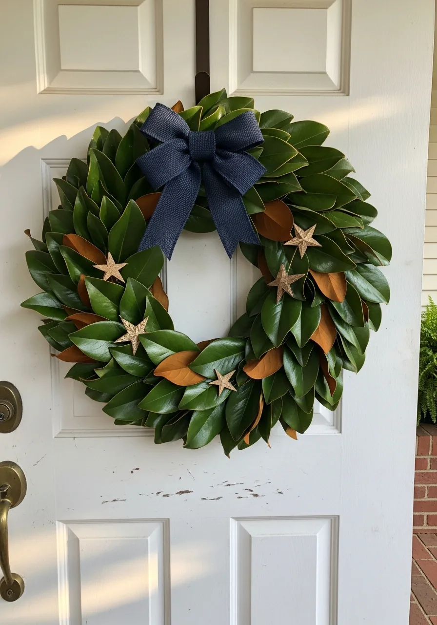 28. Magnolia Leaf Patriotic Wreath
