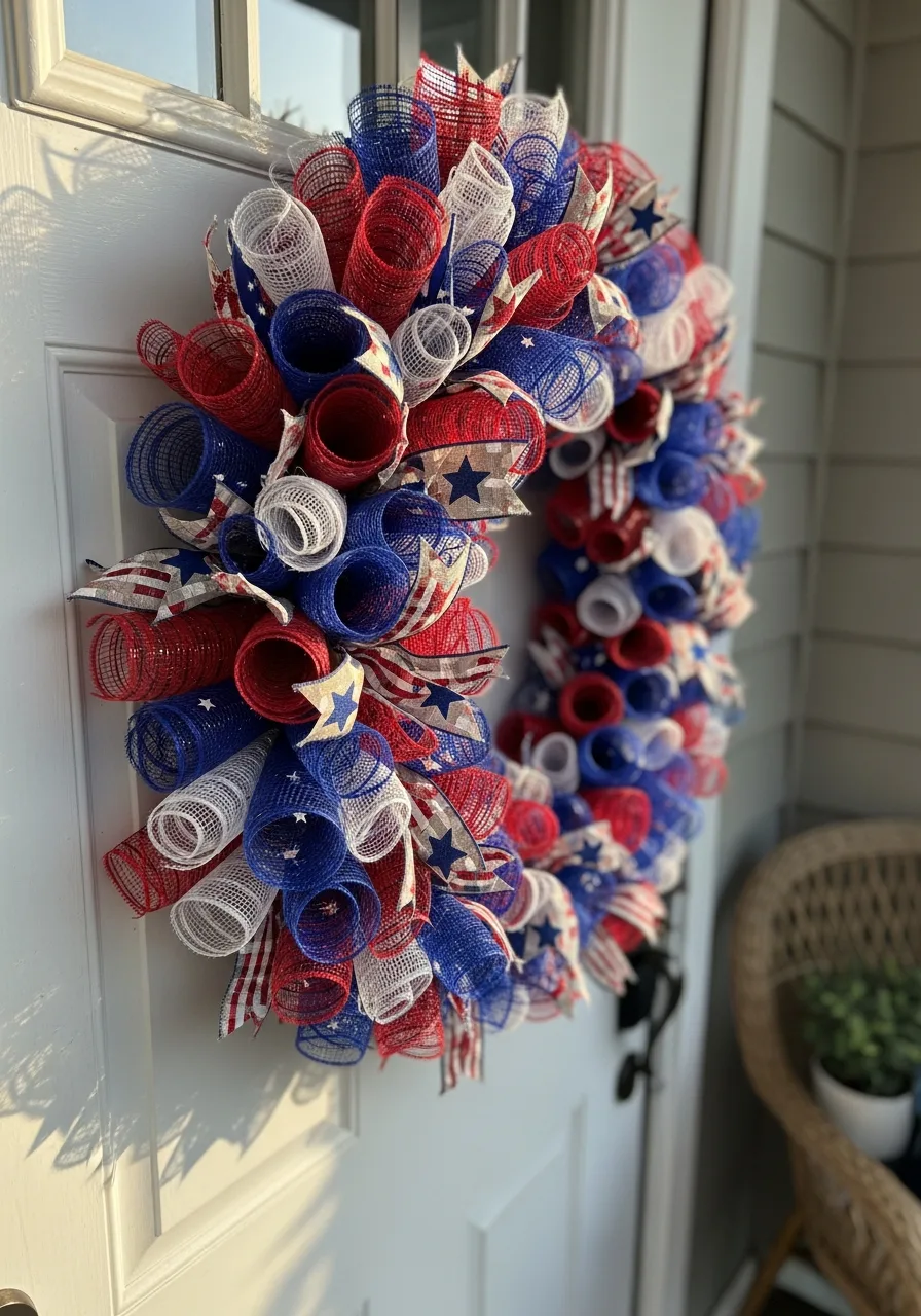 3. Patriotic Mesh Deco