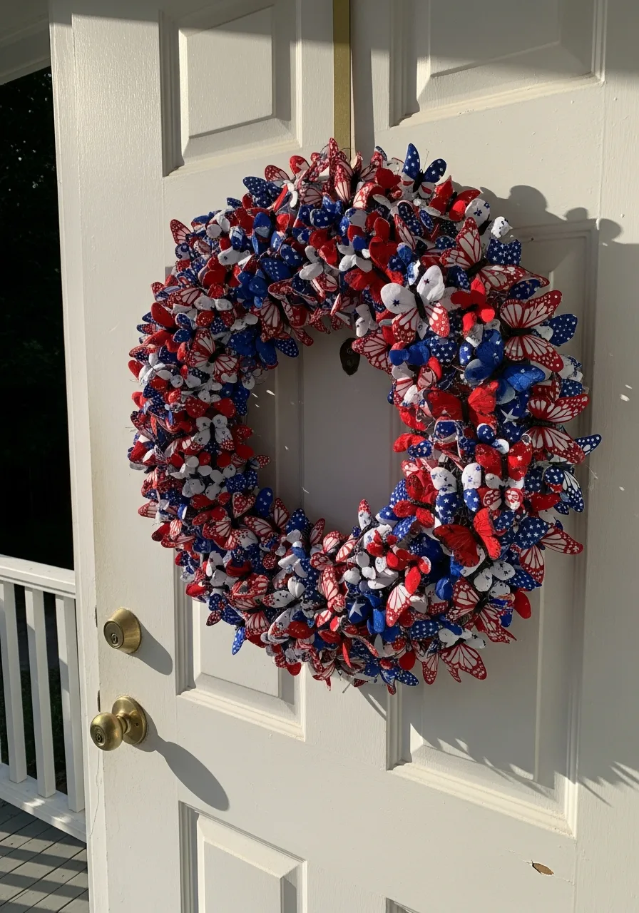 35. Butterfly Patriotic Wreath