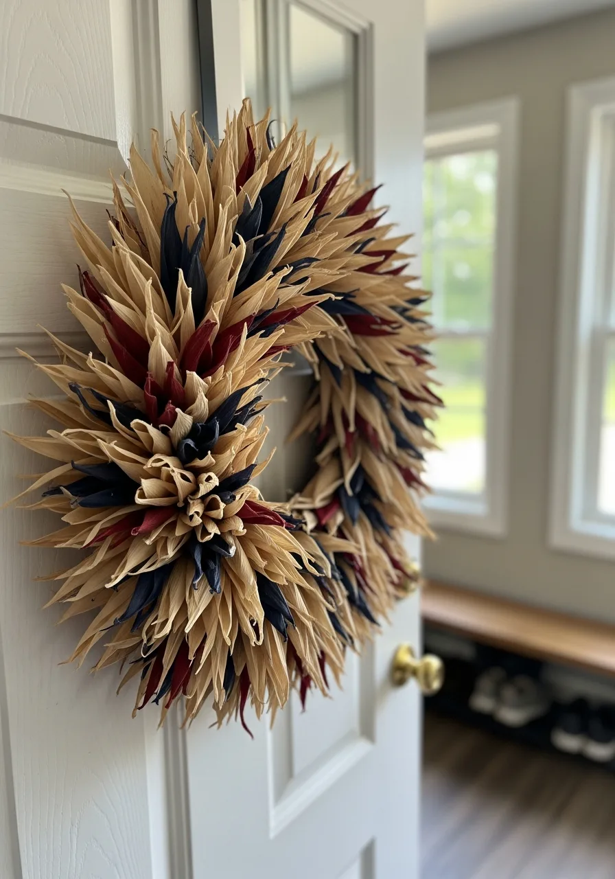 43. Corn Husk Patriotic Wreath