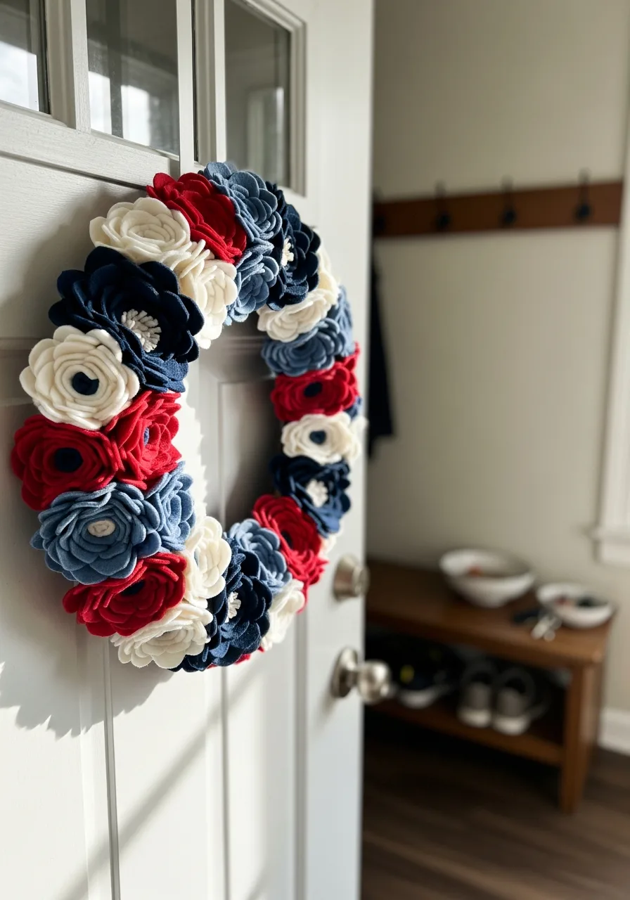48. Felt Flower Patriotic Ring