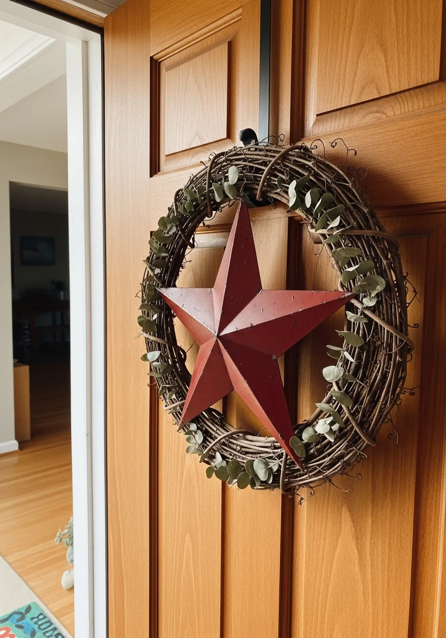 6. Metal Barn Star Wreath