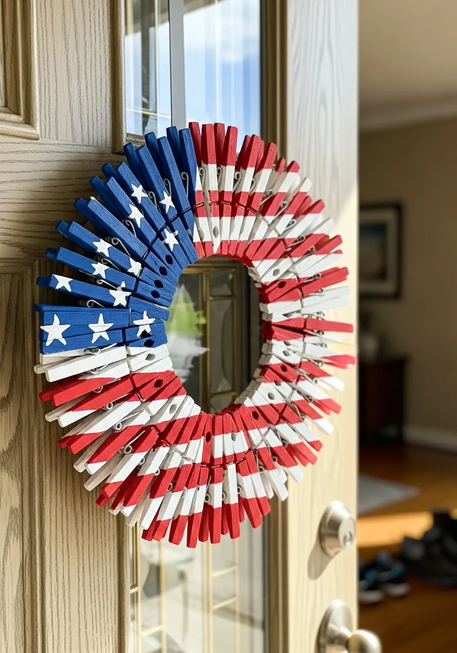 7. Clothespin Flag Circle