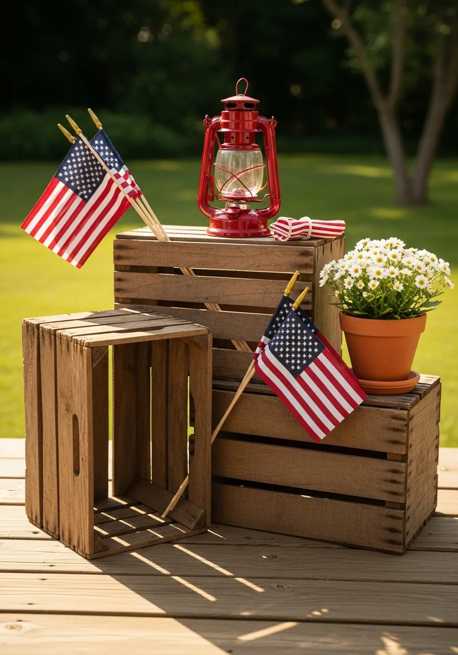 15. Wooden Crate Display