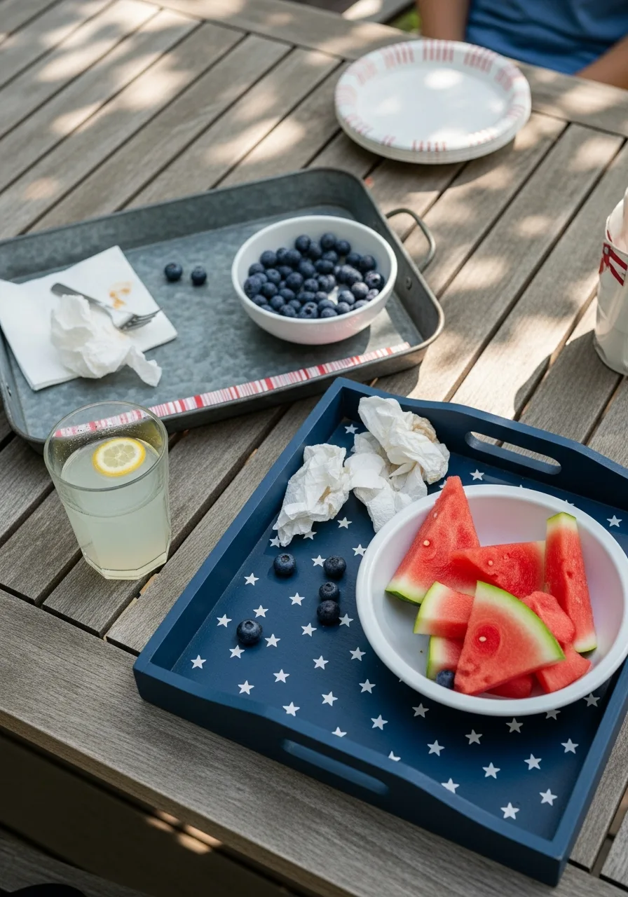 31. Patriotic Serving Trays