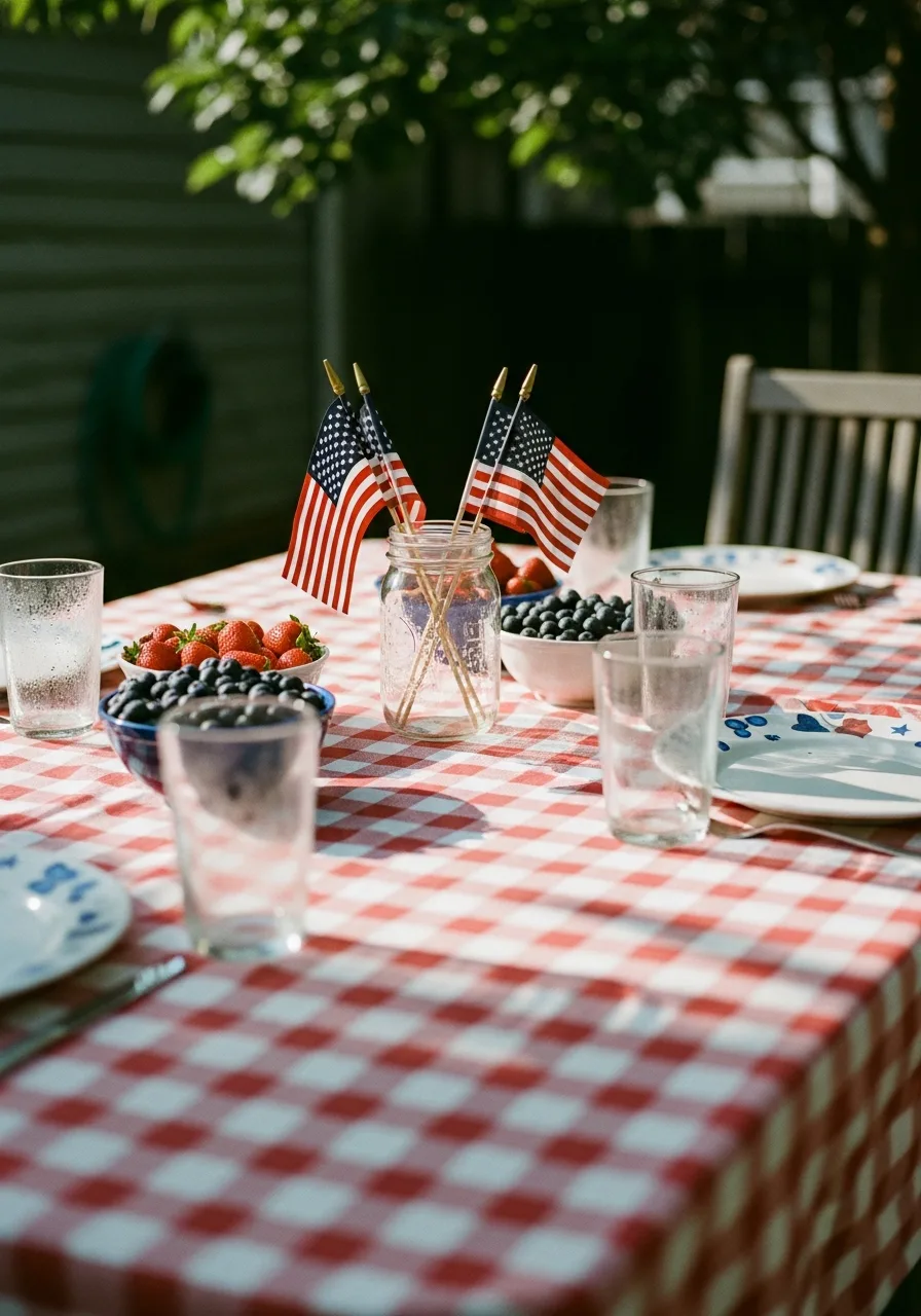 9. Checkered Tablecloths