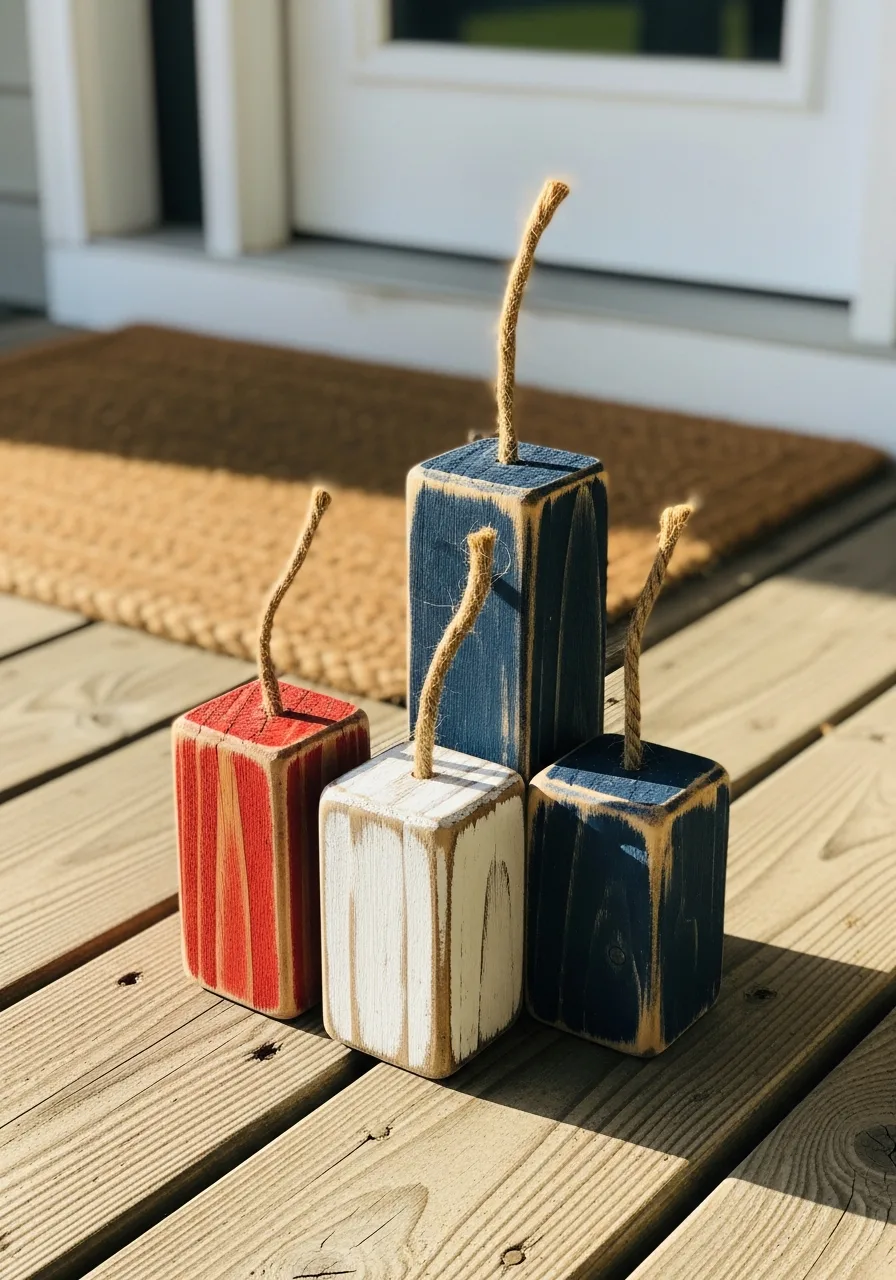 10. Rustic Wooden Firecrackers