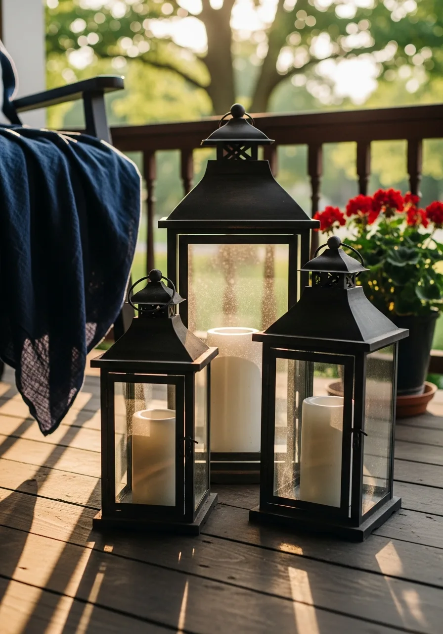 15. Metal Lanterns with Candles