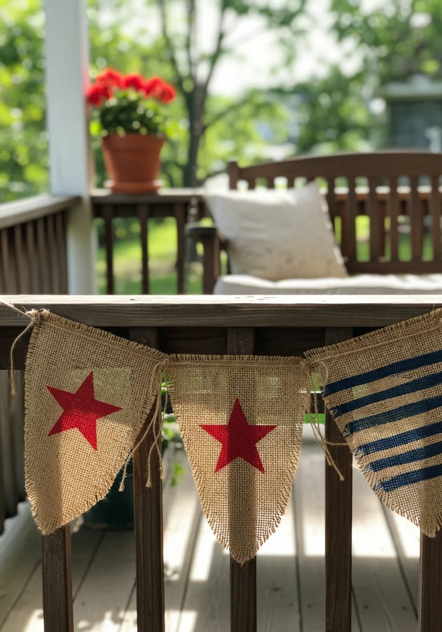 17. Burlap Flag Banners