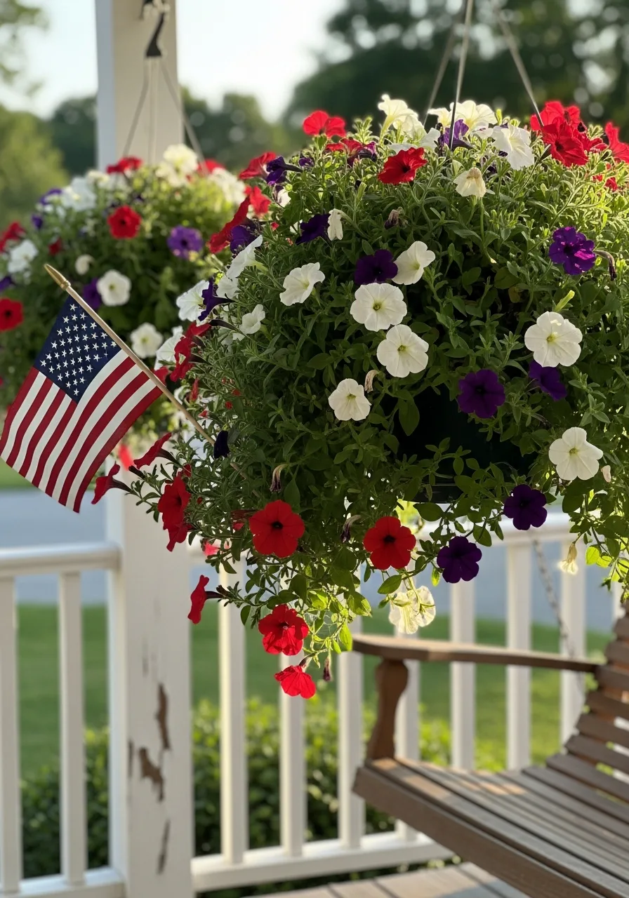 19. Hanging Petunia Baskets