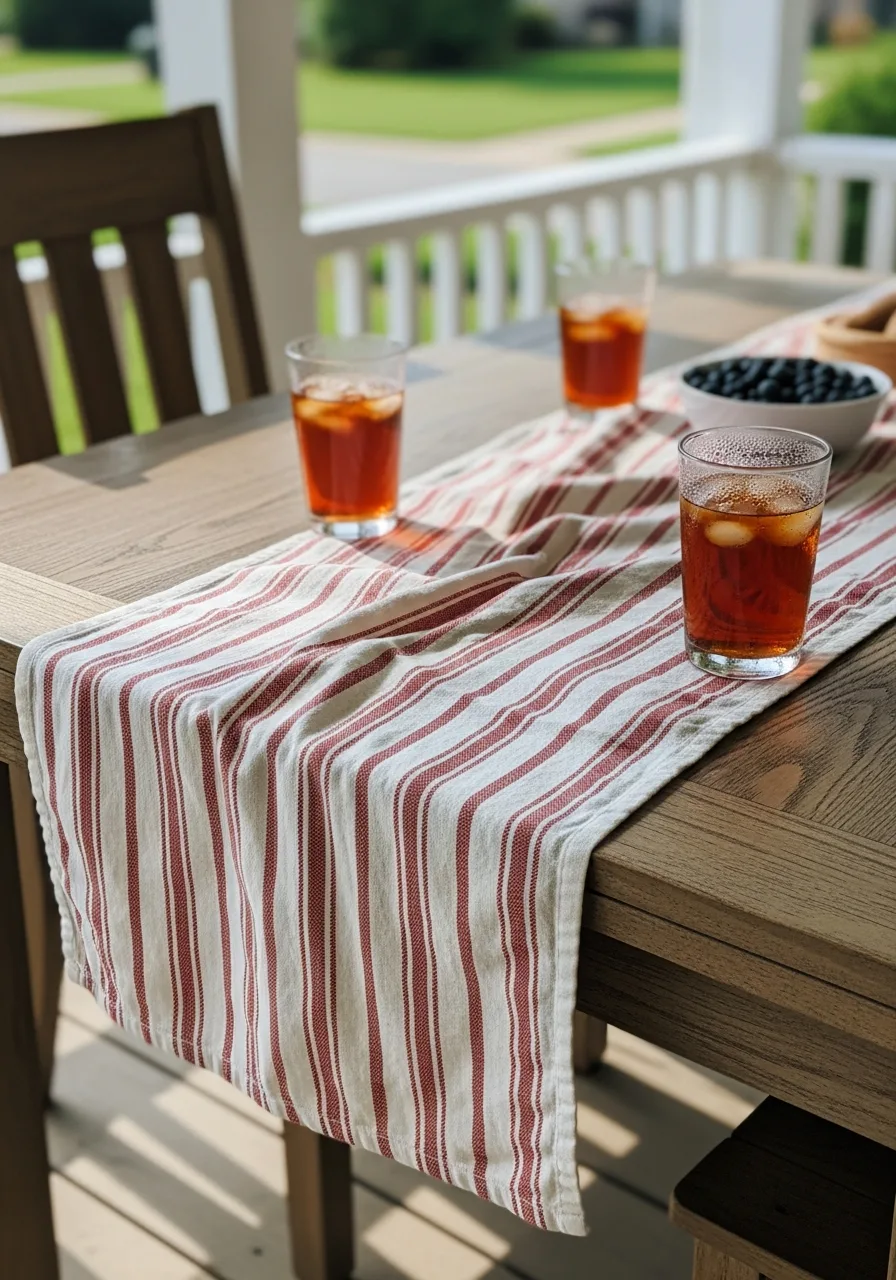 29. Red Striped Table Runners