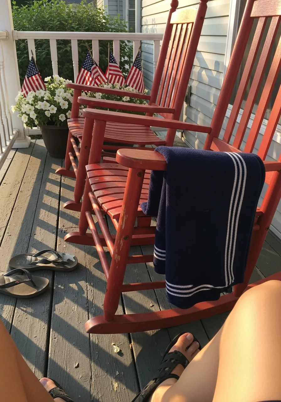 3. Red Outdoor Rocking Chairs