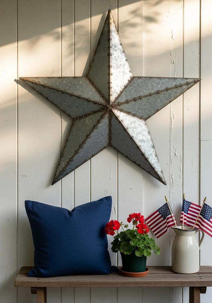 31. Galvanized Metal Star Wall