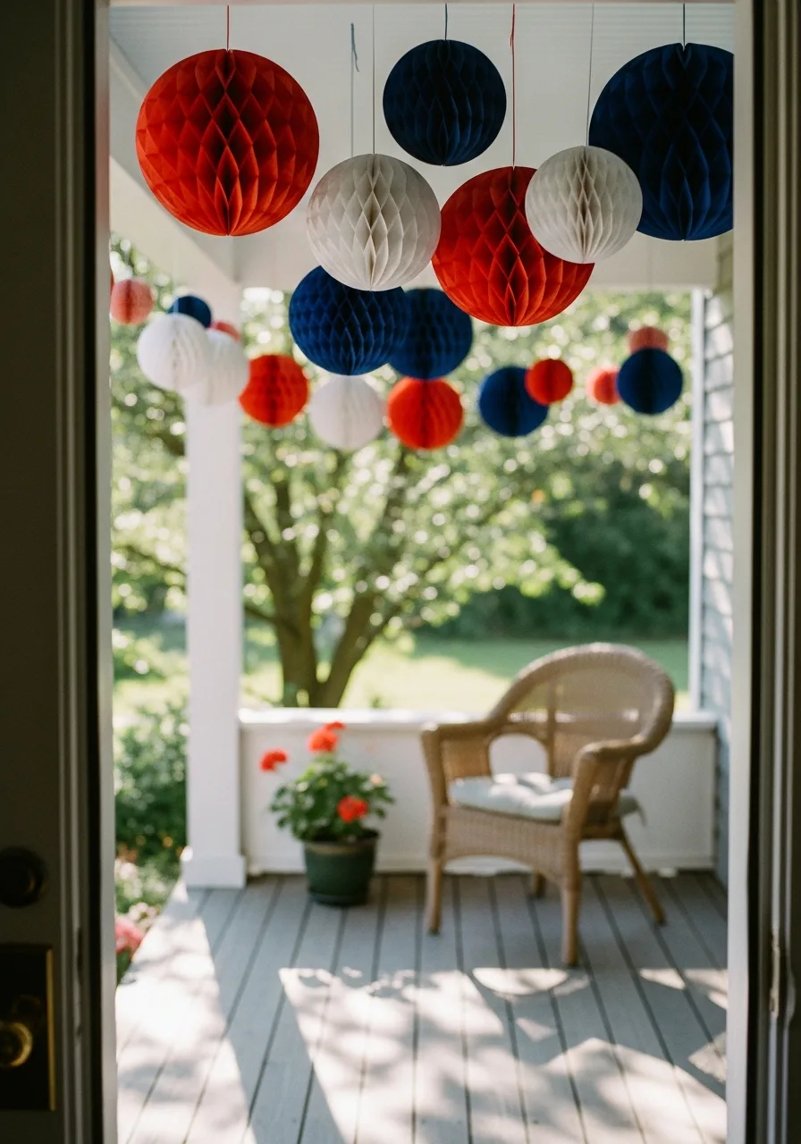 32. Festive Paper Honeycombs