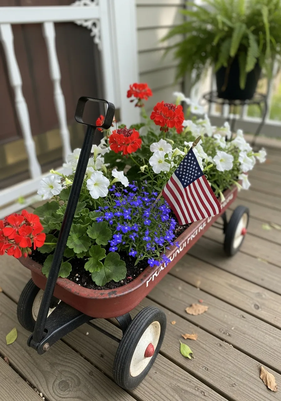 34. Red Wagon Planters