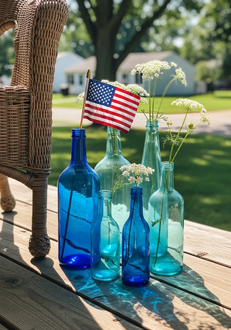 37. Blue Tinted Glass Bottles