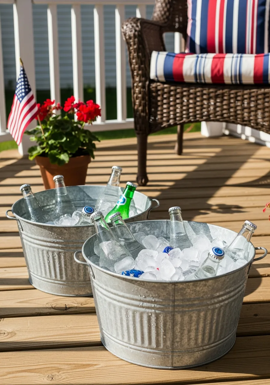 4. Galvanized Metal Beverage Tubs